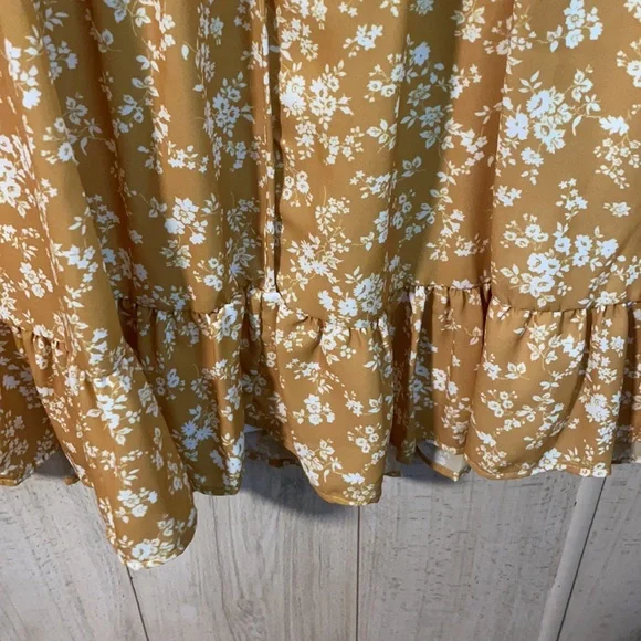 Mustard Floral Dress - Picture 5 of 8